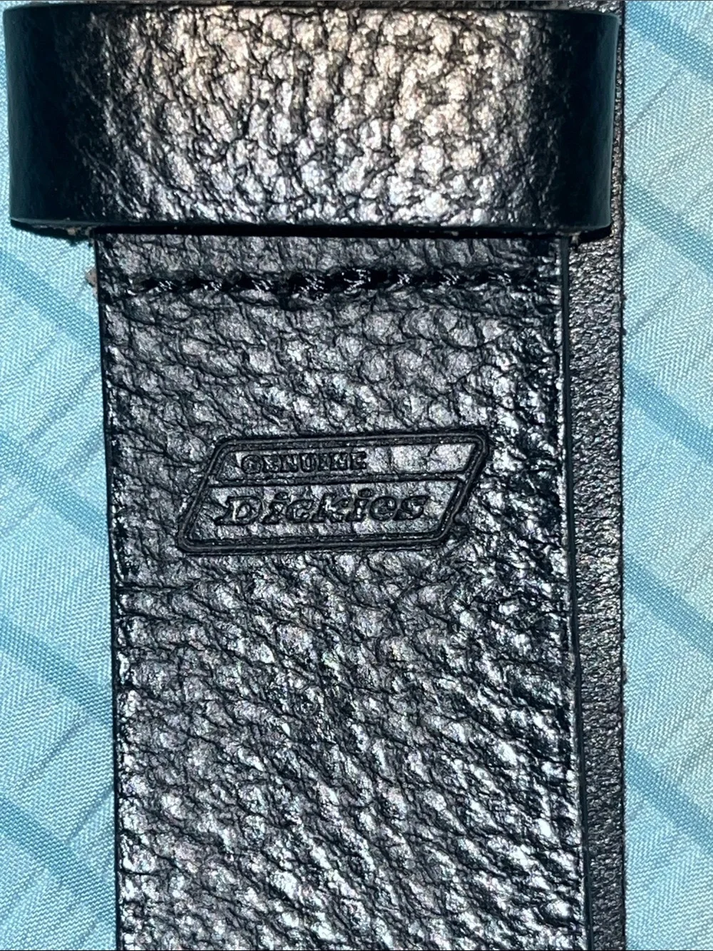 Dickies Men's Black Leather Belt - Classic Black Casual Belt